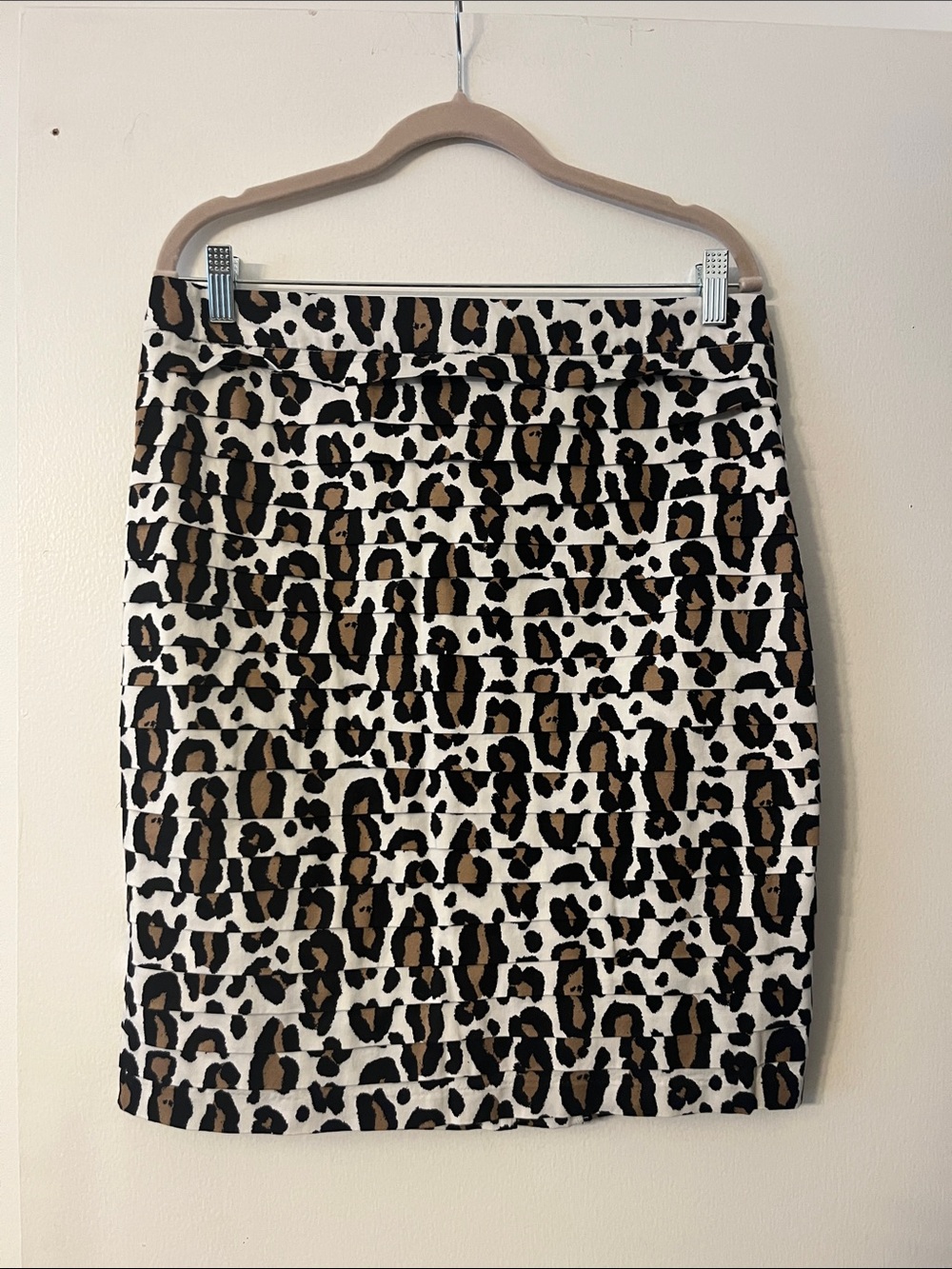 Leopard Print Pencil Skirt in Brown/Black/White